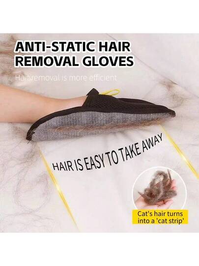 1pc Black Pet Hair Removal Glove, 2 Sizes Available, 5 Colors, Multi-Functional Pet Supplies Suitable For Cats And Dogs. Effectively Removes Pet Hair From Clothes, Sofa, Furniture And Cat Scratching Board, Especially Suitable For Shedding Season In Winter