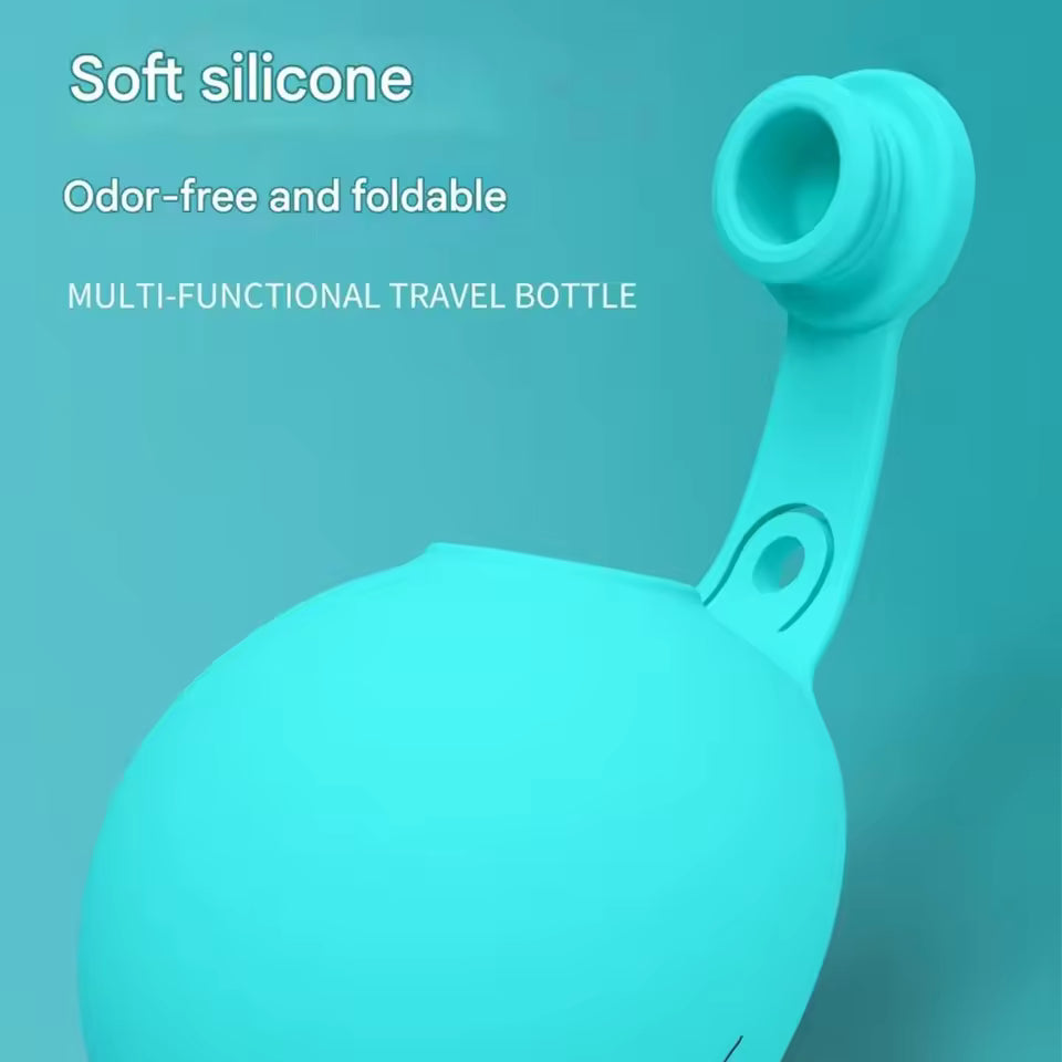 Dog Water Bottle with Removable Silicone Bowl,285ml Stainless Steel Construction, Leak-Proof for Outdoor Activities Like Walking